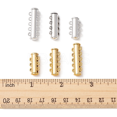 6Pcs 6 Styles Multi-Strand Brass Magnetic Slide Lock Clasps Set KK-FS0001-22-1