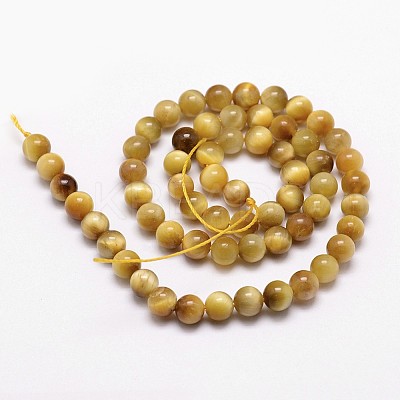 Natural Tiger Eye Bead Strands G-G735-23-6mm-03-1