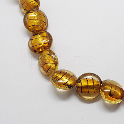 Handmade Silver Foil Glass Beads FOIL-R055-M-1