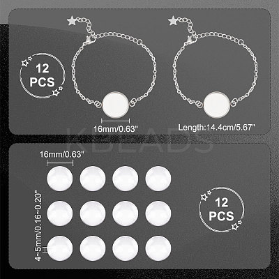 DIY Blank Dome Link Bracelet Making Kit DIY-UN0004-28-1