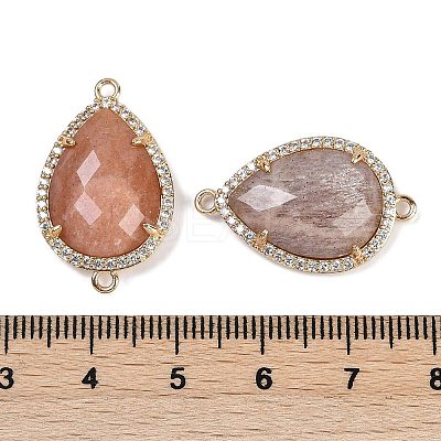 Natural Sunstone Faceted Teardrop Links G-B126-03G-03-1