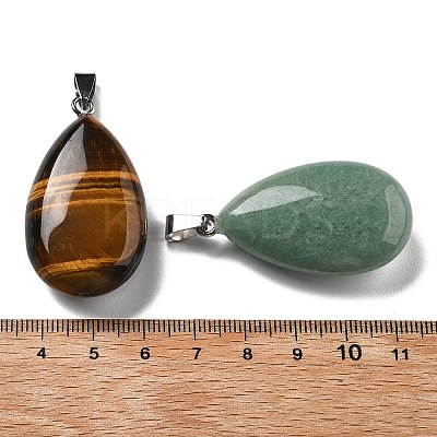 Teardrop Gemstone Pendants G-P563-01P-1