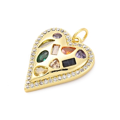 Brass Micro Pave Cubic Zirconia Pendants KK-D325-58G-02-1