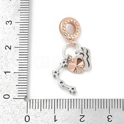 Brass Pendants with Cubic Zirconia European Beads LS-KK-Q015-01A-1