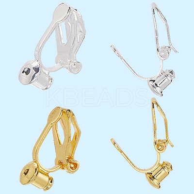 20Pcs 2 Colors Brass Clip-on Earring Findings KK-SP0002-51-1