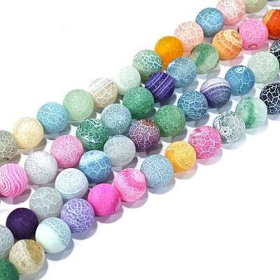 Natural Weathered Agate Beads Strands G-G589-8mm-11-1