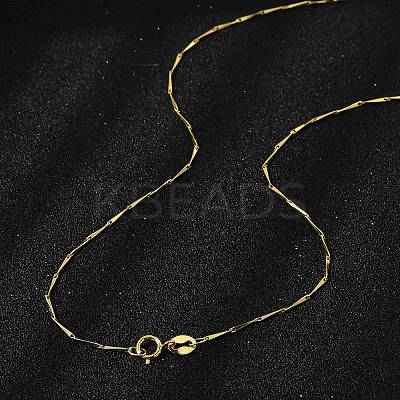 925 Sterling Silver Twisted Bar Link Chain Necklaces NJEW-H056-01A-G-1