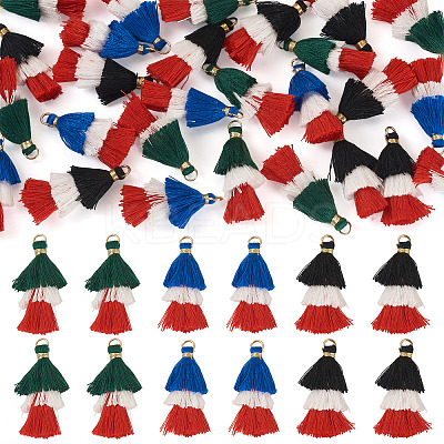 30Pcs 3 Styles Polycotton(Polyester Cotton) Tassel Pendant Decorations FIND-TA0009-07-1