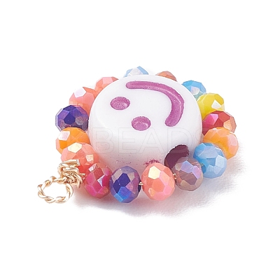 Electroplate Glass Beads  Pendants PALLOY-JF01374-1