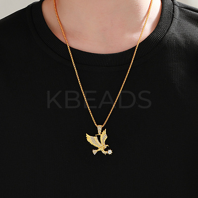 Eagle Alloy Crystal Rhinestone Pendant Necklaces for Men FS-WG26FCA-01-1