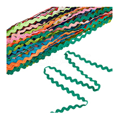 30 Yards 15 Colors Polyester Wavy Fringe Trim Ribbon OCOR-DC0001-08-1