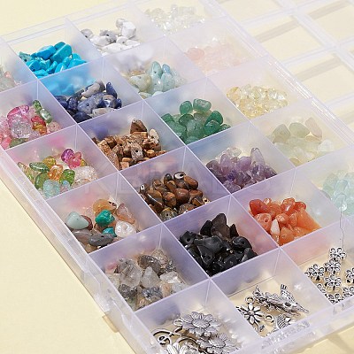 DIY Gemstone Bracelet Necklace Making Kit DIY-FS0002-93-1