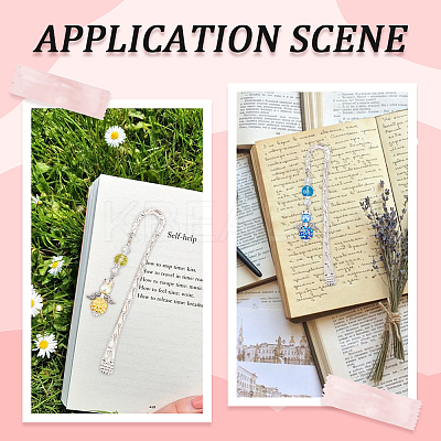 DIY Angel Resin Rhinestone & Alloy Bookmarks Making Kits DIY-SC0027-21-1