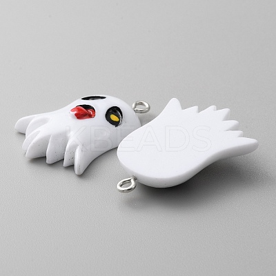 Opaque Resin Pendants RESI-WH0001-04E-1