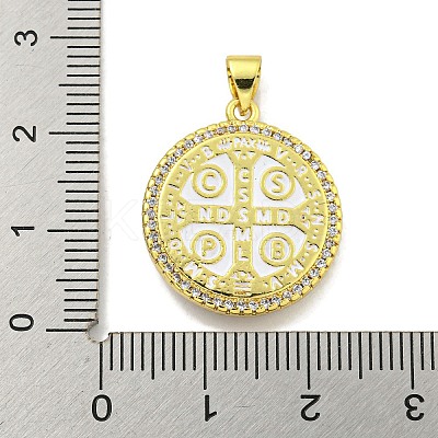 Rack Plating Brass Micro Pave Cubic Zirconia Pendants KK-B091-22G-04-1