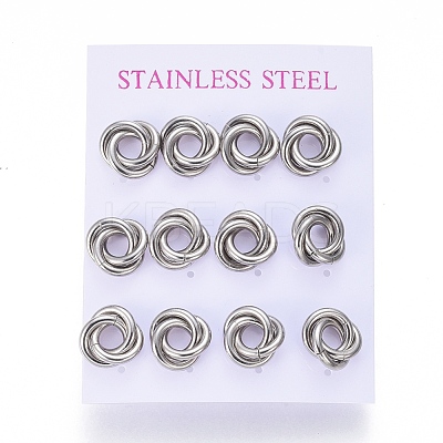 Tarnish Resistant 304 Stainless Steel Stud Earrings EJEW-L241-02P-1