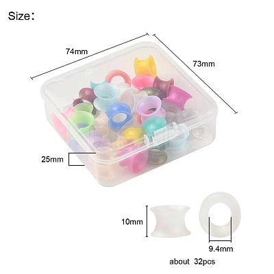 32Pcs 16 Colors Silicone Thin Ear Gauges Flesh Tunnels Plugs FIND-YW0001-16C-1