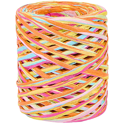 6 Colors Raffia Paper Cords OCOR-WH0063-110A-1
