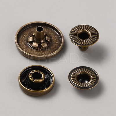 4Pcs Alloy Snap Button BUTT-WH0036-01I-AB-1