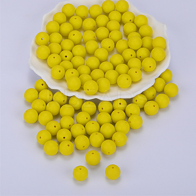Round Silicone Focal Beads SI-JX0046A-134-1