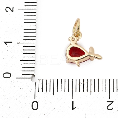 Brass Pave Cubic Zirconia Charms KK-Q096-14A-G-1