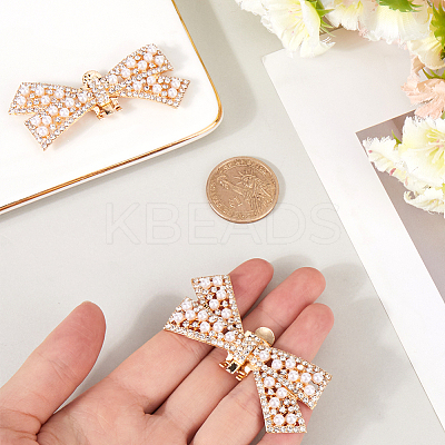 2Pcs Bowknot Alloy Rhinestone Shoe Decorations FIND-CP0002-26B-1