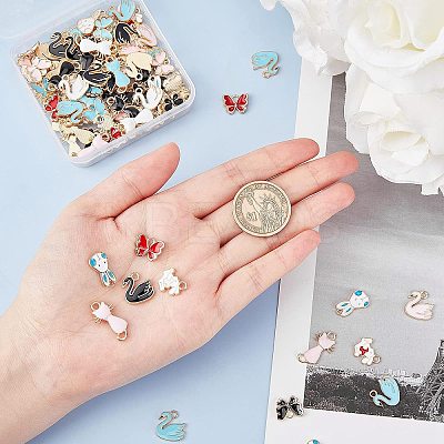 Alloy Enamel Pendants ENAM-NB0001-35LG-1