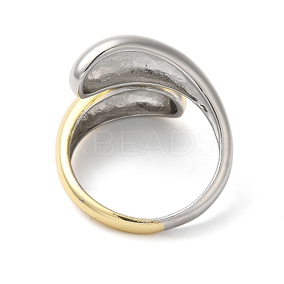 Brass Teardrop Open Cuff Rings for Women RJEW-B062-10GP-1