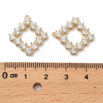 Brass Micro Pave Cubic Zirconia Pendants KK-I380-23G-1