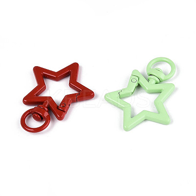 Spray Painted Alloy Swivel Snap Hook Clasps PALLOY-T090-76-1