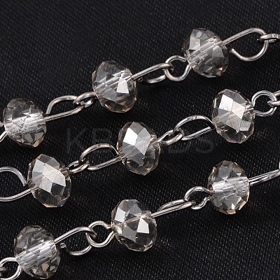 Handmade Glass Beaded Chains for Necklaces Bracelets Making AJEW-JB00132-04-1