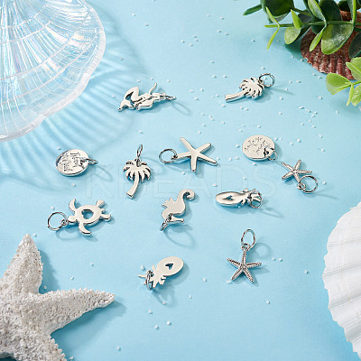32pcs 8 Style Rack Plating Alloy Pendants FIND-EL0001-04-1