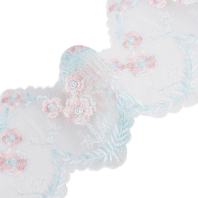 5Yards Polyester Flower Lace Trim Ribbon OCOR-GF0002-63-1