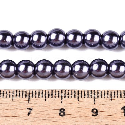 Baking Paint Pearlized Glass Pearl Round Bead Strands X-HY-Q330-8mm-73-1