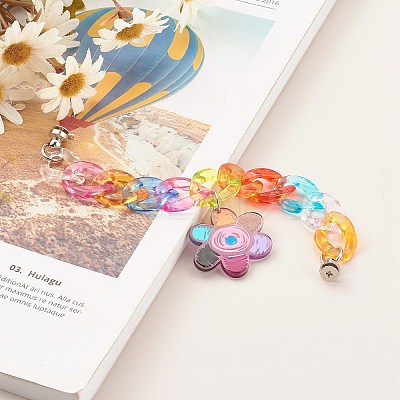 Acrylic Curb Chain Phone Case Chain HJEW-JM00504-04-1