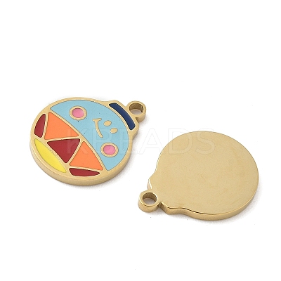 Christmas 304 Stainless Steel Enamel Pendants STAS-Z093-08S-G-1