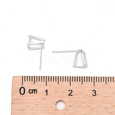Anti-Tarnish Rhodium Plated 925 Sterling Silver Stud Earring Findings STER-F048-28P-1