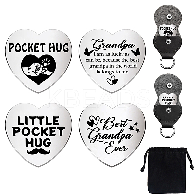 Heart Double-Sided Engraved Stainless Steel Commemorative Decision Maker Coin Set AJEW-GL0002-02A-1