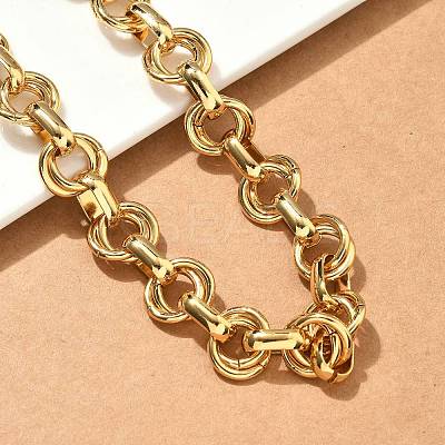 304 Stainless Steel Double Ring Link Chain Necklaces NJEW-S453-02P-A-1