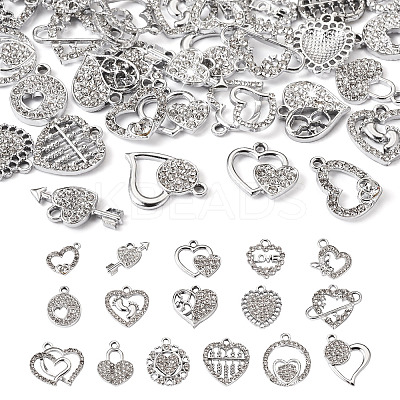 32PCS 16 Style Alloy Rhinestone Pendants ALRI-TA0001-16-1