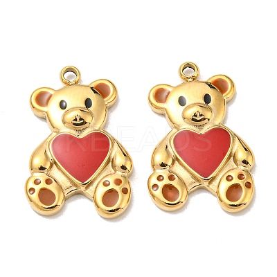 304 Stainless Steel Enamel Pendants STAS-L022-165G-1