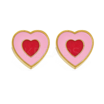 304 Stainless Steel Enamel Stud Earrings STAS-E502-01G-03-1