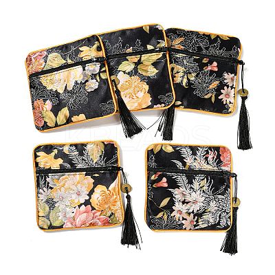 Chinese Style Floral Cloth Jewelry Storage Zipper Pouches AJEW-D063-01A-1