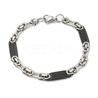 Two Tone 201 Stainless Steel Oval Link Chain Bracelet BJEW-B078-23BP-1