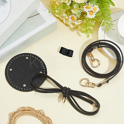 Imitation Leather Bag Bottoms & Purse Strap & Drawstring for Bucket Bag Set AJEW-CL0001-73B-1