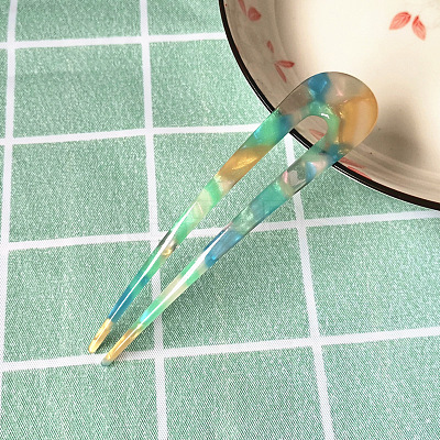 Cellulose Acetate(Resin) Hair Forks OHAR-PW0003-079K-1