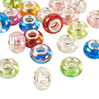 20Pcs UV Plating Resin European Beads RESI-TA0004-30-1