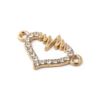 Alloy Crystal Rhinestone Heart and Heartbeat Connector Charms PALLOY-XCP0002-11-1