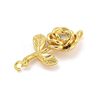 Long-Lasting Brass Micro Pave Clear Cubic Zirconia Connector Charms LS-KK-O008-03A-G-1