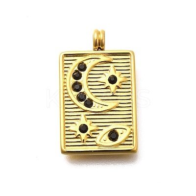 304 Stainless Steel Rhinestone Pendants STAS-M109-14G-1